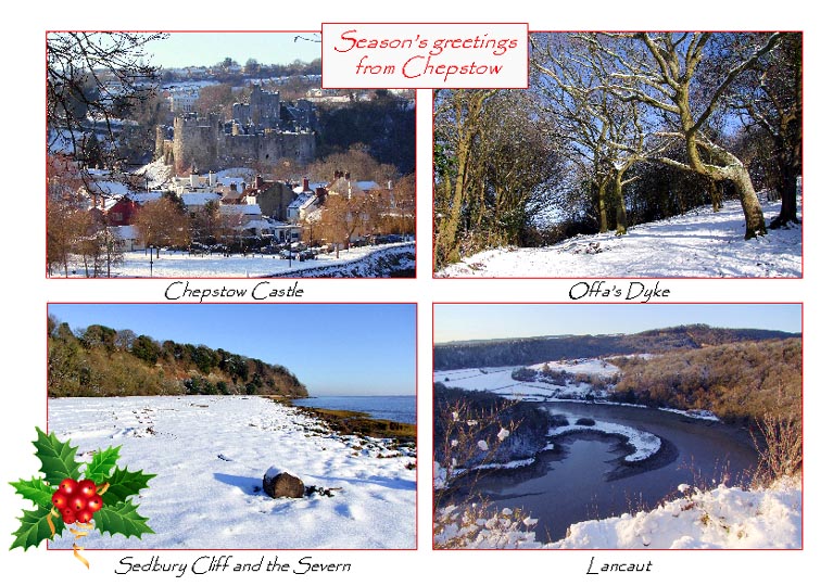 Chepstow: 4-view Christmas card