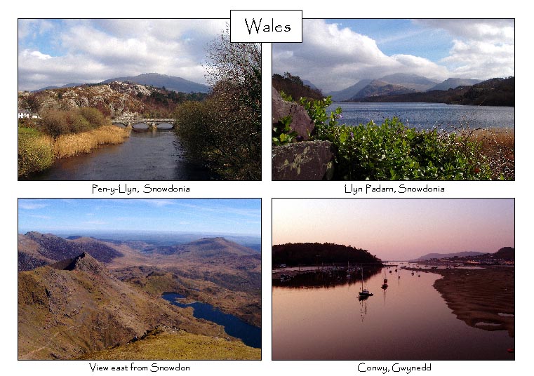 Wales: 4-view card 