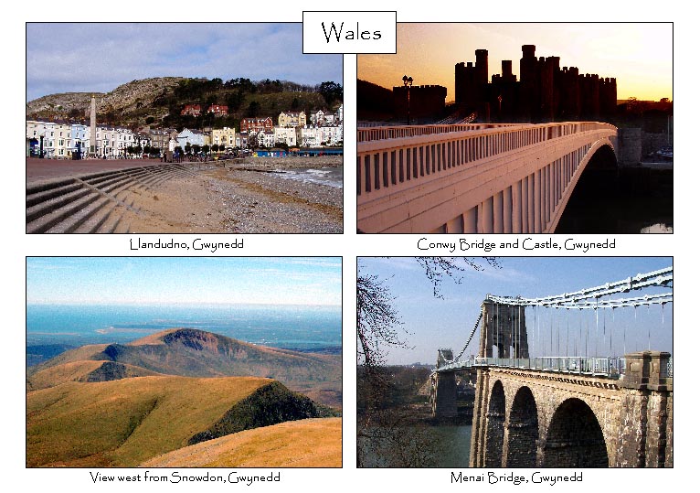 Wales: 4-view card 