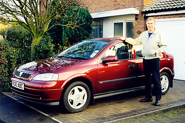 His new top of the range Vauxhall Astra: his pride and joy but he didn't keep it long before being forced to get a Motability car with special controls.