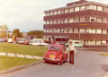 Photo 8: Richard with his VW Beetle near the Hazlegrove Building, Loughborough University, September 1975