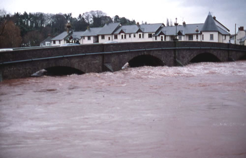 The River Usk at the highest level for many years