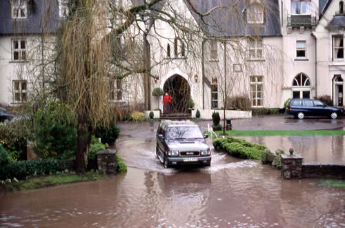 The Glen-Yr-Afon House Hotel in Usk which narrowly avoided being flooded in February 2002
