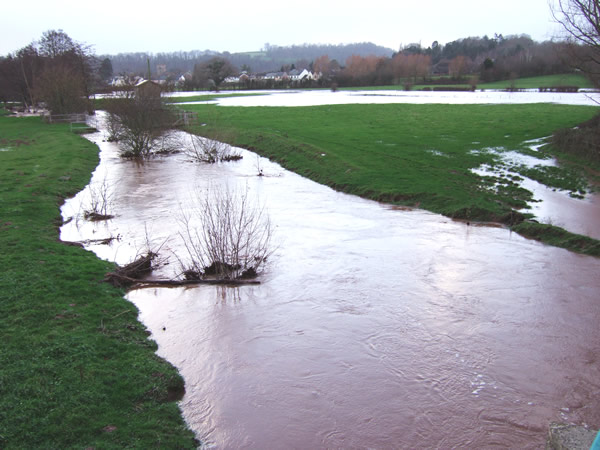 Flooding of the Olway Brook to the east of Usk, 03.12.06