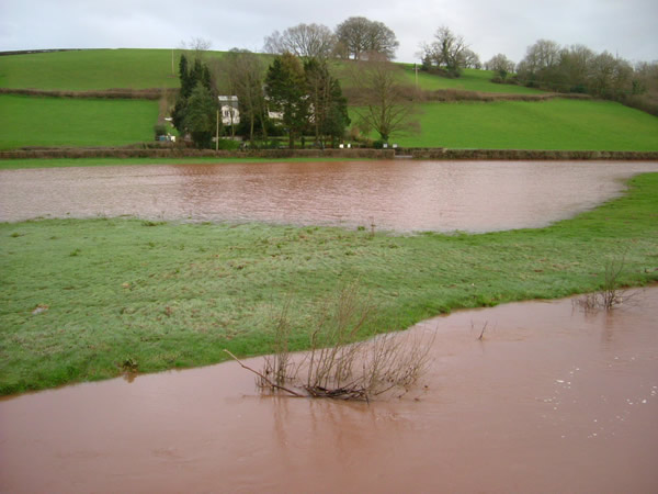 Flooding of the field to the east of Usk, 06.03.07