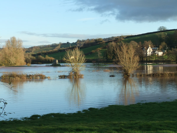 Flooding to the east of Usk, south of the A472, 21.11.12