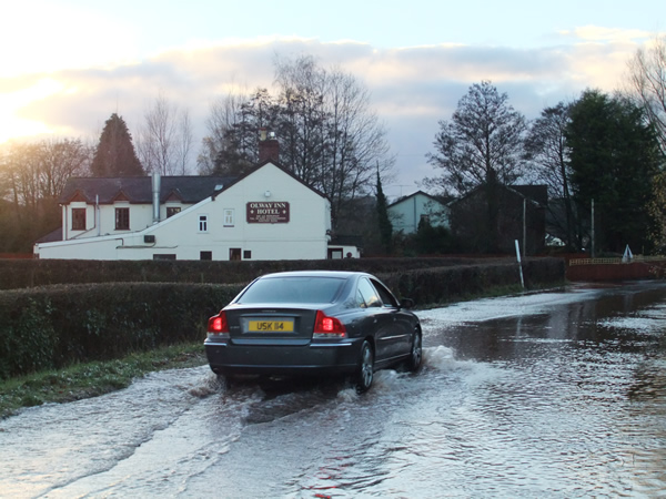 Flooding of Chepstow Road near The Olway Inn Hotel, 21.11.12