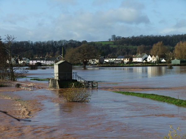 Flooding to the east of Usk, south of the A472, 25.11.12