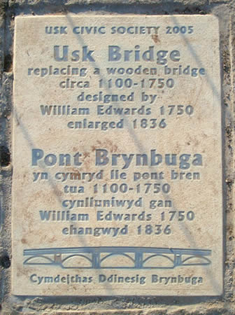 Usk Bridge commemorative plaque