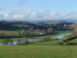 Usk Valley near Llanllowell (after flooding)