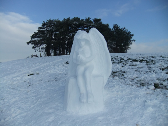 Snow sculpture 1 mile north of Usk, 21.01.13